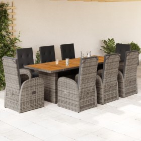 Garten-Essgruppe, 9-teilig, mit grauen Polstern aus synthetischem Rattan. von , Gartensets - Ref: Foro24-3277597, Preis: 1,00...