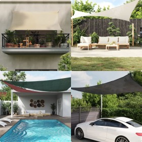 Square shade sail made of light gray HDPE 160 g/m² 2x2 m by , Umbrellas - Ref: Foro24-4001964, Price: 19,99 €, Discount: %