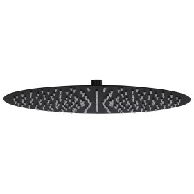 Black round stainless steel rain shower head 40 cm by vidaXL, shower heads - Ref: Foro24-147693, Price: 73,37 €, Discount: %