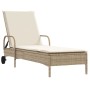 Sun loungers with cushions 2 units synthetic rattan beige by , Loungers - Ref: Foro24-3261438, Price: 327,95 €, Discount: %