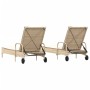 Sun loungers with cushions 2 units synthetic rattan beige by , Loungers - Ref: Foro24-3261438, Price: 327,95 €, Discount: %