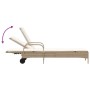 Sun loungers with cushions 2 units synthetic rattan beige by , Loungers - Ref: Foro24-3261438, Price: 327,95 €, Discount: %