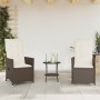 Garden chairs and table with cushions 3 pieces brown PE rattan by , Garden sets - Ref: Foro24-365653, Price: 261,19 €, Discou...