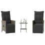 Garden chairs and table with cushions 3 pieces gray PE rattan by , Garden sets - Ref: Foro24-365679, Price: 294,18 €, Discoun...