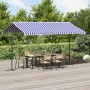 Free-standing awning made of blue and white fabric and steel, 400x300 cm. by , Umbrellas - Ref: Foro24-368932, Price: 307,51 ...