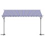 Toldo de pie tela y acero azul y blanco 400x300 cm de , Sombrillas - Ref: Foro24-368932, Precio: 307,99 €, Descuento: %