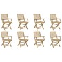 Folding garden chairs 8 units solid acacia wood 54.5x58x90cm by , Garden chairs - Ref: Foro24-3214231, Price: 378,83 €, Disco...