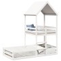 Bed with solid white pine wood roof 90x200 cm by , Beds and slatted bases - Ref: Foro24-3282391, Price: 370,94 €, Discount: %