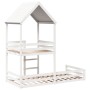 Bed with solid white pine wood roof 90x200 cm by , Beds and slatted bases - Ref: Foro24-3282391, Price: 370,94 €, Discount: %