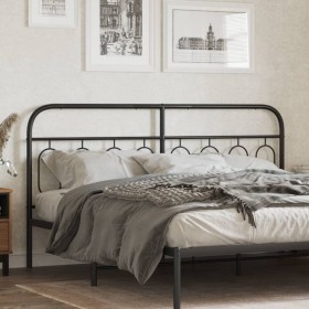 Black metal headboard 160 cm by , Headboards and footboards - Ref: Foro24-377152, Price: 50,02 €, Discount: %