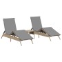 Sun loungers with side table, 2 units, synthetic beige rattan by , Loungers - Ref: Foro24-4002713, Price: 269,01 €, Discount: %