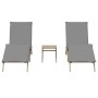 Sun loungers with side table, 2 units, synthetic beige rattan by , Loungers - Ref: Foro24-4002713, Price: 269,01 €, Discount: %