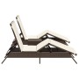 2 synthetic rattan sun loungers with a small table, brown color. by , Loungers - Ref: Foro24-4002711, Price: 269,01 €, Discou...