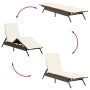 2 synthetic rattan sun loungers with a small table, brown color. by , Loungers - Ref: Foro24-4002711, Price: 269,01 €, Discou...