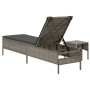 Lounger with gray synthetic rattan cushion and table by , Loungers - Ref: Foro24-4002730, Price: 164,85 €, Discount: %