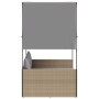 Tumbona doble con techo y cortinas ratán sintético beige de , Tumbonas - Ref: Foro24-4002758, Precio: 225,86 €, Descuento: %