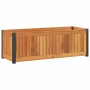 Solid acacia wood and steel planter 80x30x27.5 cm by , Pots and planters - Ref: Foro24-367614, Price: 66,09 €, Discount: %