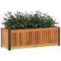 Solid acacia wood and steel planter 80x30x27.5 cm by , Pots and planters - Ref: Foro24-367614, Price: 66,09 €, Discount: %