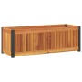 Solid acacia wood and steel planter 80x30x27.5 cm by , Pots and planters - Ref: Foro24-367614, Price: 66,09 €, Discount: %