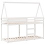 Cama litera con techo madera maciza de pino blanco 90x190 cm de , Camas y somieres - Ref: Foro24-3282088, Precio: 189,99 €, D...