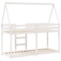 Cama litera con techo madera maciza de pino blanco 90x190 cm de , Camas y somieres - Ref: Foro24-3282088, Precio: 189,99 €, D...