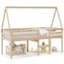 High bed with solid pine wood roof 80x200 cm by , Beds and slatted bases - Ref: Foro24-3282095, Price: 161,99 €, Discount: %