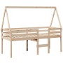 High bed with solid pine wood roof 80x200 cm by , Beds and slatted bases - Ref: Foro24-3282095, Price: 161,99 €, Discount: %