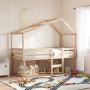 High bed with solid pine wood roof 80x200 cm by , Beds and slatted bases - Ref: Foro24-3282055, Price: 191,94 €, Discount: %