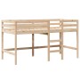 High bed with solid pine wood roof 80x200 cm by , Beds and slatted bases - Ref: Foro24-3282055, Price: 191,94 €, Discount: %