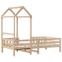 Bed frame with solid pine wood roof structure 90x190 cm by , Beds and slatted bases - Ref: Foro24-3282165, Price: 185,99 €, D...