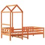 Bed frame with solid pine wood roof in brown, 90x190 cm. by , Beds and slatted bases - Ref: Foro24-3282167, Price: 198,99 €, ...