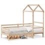 Sofá cama con techo madera maciza de pino 90x200 cm de , Camas y somieres - Ref: Foro24-3282202, Precio: 165,23 €, Descuento: %