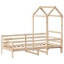 Sofá cama con techo madera maciza de pino 90x200 cm de , Camas y somieres - Ref: Foro24-3282202, Precio: 165,23 €, Descuento: %