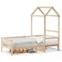 Sofá cama con techo madera maciza de pino 90x200 cm de , Camas y somieres - Ref: Foro24-3282190, Precio: 158,99 €, Descuento: %