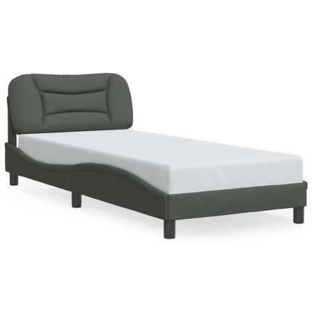 Bed frame with LED lights dark gray fabric 90x190 cm by , Beds and slatted bases - Ref: Foro24-3214156, Price: 156,91 €, Disc...