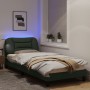 Bed frame with LED lights dark gray fabric 90x190 cm by , Beds and slatted bases - Ref: Foro24-3214156, Price: 156,91 €, Disc...