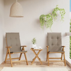 Reclining garden chairs and 2 solid teak wood cushions by , Garden chairs - Ref: Foro24-3196441, Price: 297,62 €, Discount: %