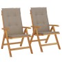 Reclining garden chairs and 2 solid teak wood cushions by , Garden chairs - Ref: Foro24-3196441, Price: 297,62 €, Discount: %