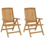 Reclining garden chairs and 2 solid teak wood cushions by , Garden chairs - Ref: Foro24-3196441, Price: 297,62 €, Discount: %