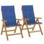 Reclining garden chairs and 2 solid teak wood cushions by , Garden chairs - Ref: Foro24-3196443, Price: 292,84 €, Discount: %