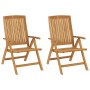 Reclining garden chairs and 2 solid teak wood cushions by , Garden chairs - Ref: Foro24-3196443, Price: 292,84 €, Discount: %