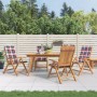 Gartenliegestühle und Kissen 4 Stück Massivholz Teak von , Gartenstühle - Ref: Foro24-3196476, Preis: 608,53 €, Rabatt: %