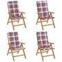 Reclining garden chairs and 4 solid teak wood cushions by , Garden chairs - Ref: Foro24-3196476, Price: 608,53 €, Discount: %