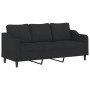 Sofá de 3 plazas con taburete de tela negro 180 cm de , Sofás - Ref: Foro24-3201139, Precio: 363,40 €, Descuento: %