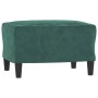 Sillón con taburete terciopelo verde oscuro 60 cm de , Sofás - Ref: Foro24-3201166, Precio: 204,99 €, Descuento: %