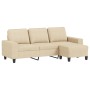 3-seater sofa with cream fabric footstool, 180 cm by , Sofas - Ref: Foro24-3201153, Price: 370,60 €, Discount: %