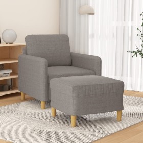 Sillón con taburete tela gris taupe 60 cm de , Sofás - Ref: Foro24-3201191, Precio: 211,12 €, Descuento: %