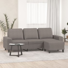 Sofá de 3 plazas con taburete de tela gris taupe 180 cm de , Sofás - Ref: Foro24-3201158, Precio: 367,99 €, Descuento: %