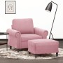 Sillón con taburete terciopelo rosa 60 cm de , Sofás - Ref: Foro24-3201208, Precio: 213,99 €, Descuento: %