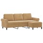 3-seater sofa with brown velvet ottoman 180 cm by , Sofas - Ref: Foro24-3201222, Price: 351,82 €, Discount: %